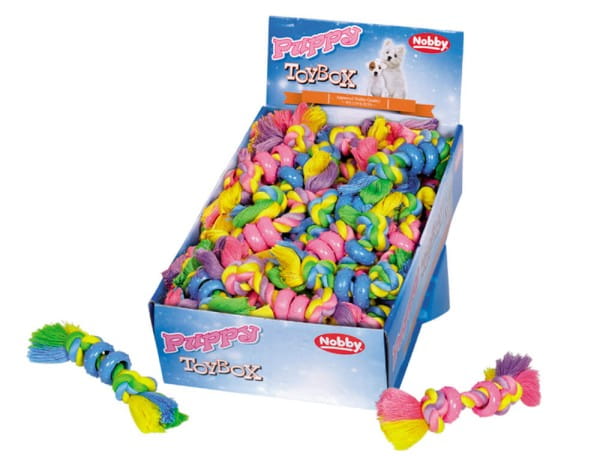 Nobby Rope Toy, Seil mit Vollgummi für Welpen 1, Zufallsartikel