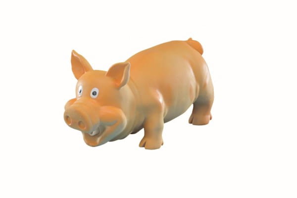 Latex Schwein, braun, 21cm