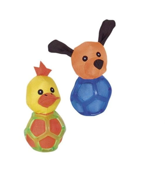Nobby TPR Gitterball mit Stofftier 13,5cm, Zufallsartikel